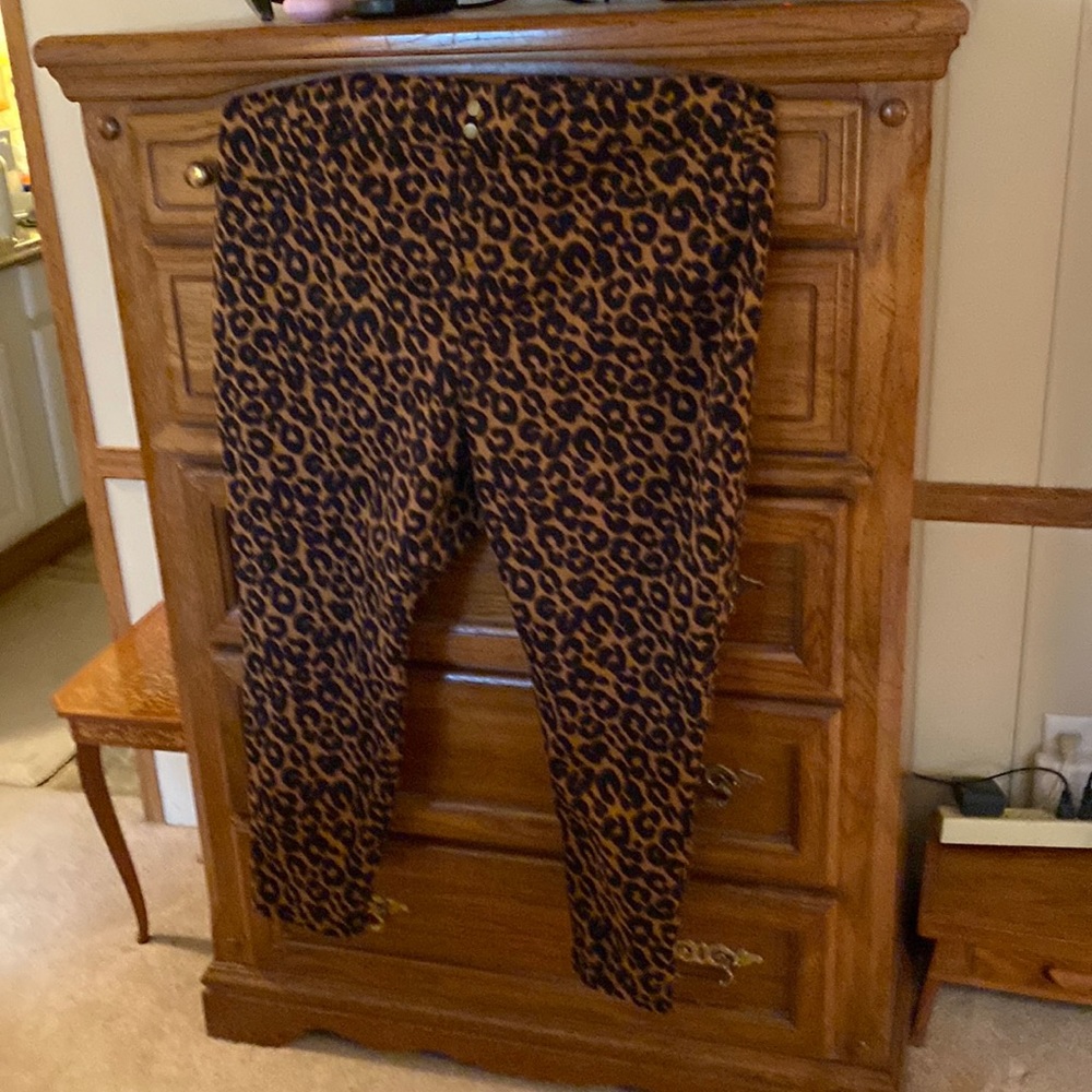 Terra & Sky 3X (24W-26W) leopard print stretchy pants